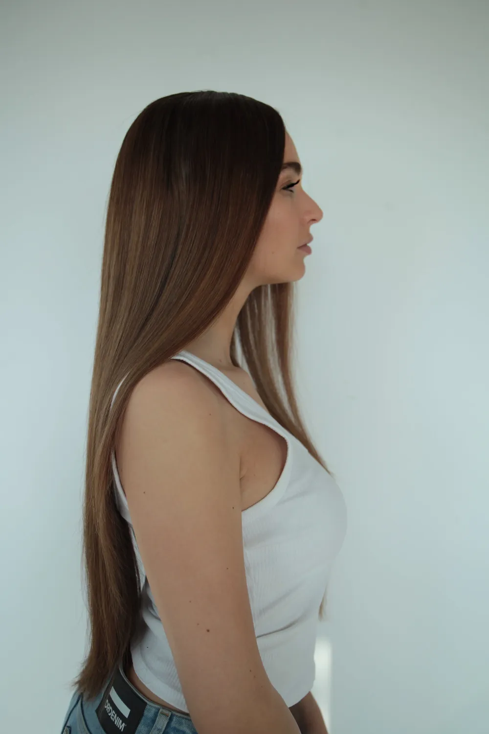 Extraliebe Atelier Hazel Nussbraun Balayage Perücke dunkelblond