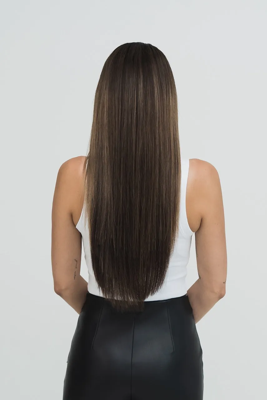 Extraliebe Atelier Jazz Mokka Bronde Balayage Perücke Pony